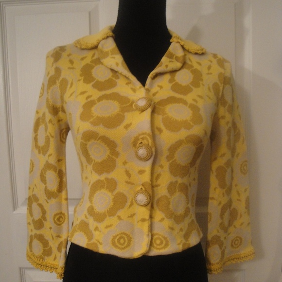 Liamolly VTG Knit Jacket sz XS Yellow - Picture 1 of 5